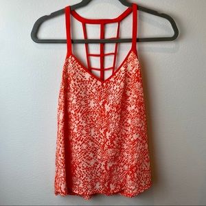 Ambar Orange Snake Print Racerback